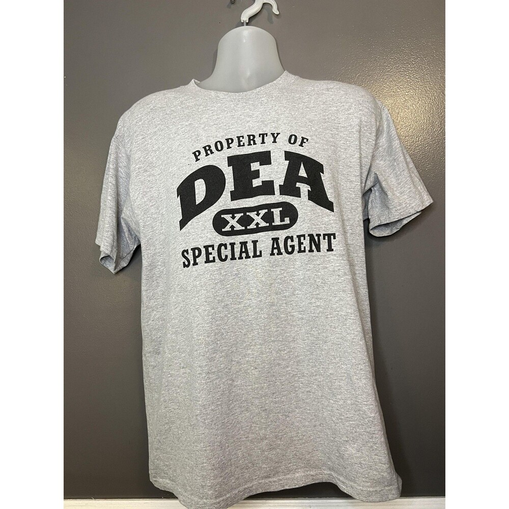 DEA Special Agent Shirt Mens Large Gray Gildan Graphic Tee Law Enforcement